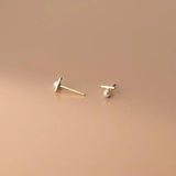 925 Silver 18K Plated Pearl Stud Earrings for Women