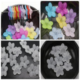 DIY Mixed Frost Acrylic Blossoms Flower Bead Cap Cone With Center Hole