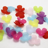 DIY Mixed Frost Acrylic Blossoms Flower Bead Cap Cone With Center Hole