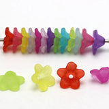 DIY Mixed Frost Acrylic Blossoms Flower Bead Cap Cone With Center Hole