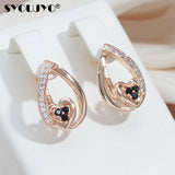 Loving Heart Cubic Zircon Drop Earrings For Women 585 Rose Daily Jewelry Gift