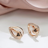 Loving Heart Cubic Zircon Drop Earrings For Women 585 Rose Daily Jewelry Gift