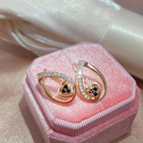 Loving Heart Cubic Zircon Drop Earrings For Women 585 Rose Daily Jewelry Gift
