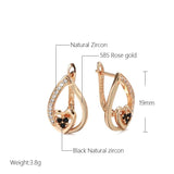 Loving Heart Cubic Zircon Drop Earrings For Women 585 Rose Daily Jewelry Gift