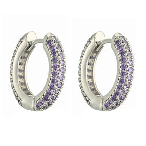 18k Plated CZ Zircon Huggie Earrings for Women