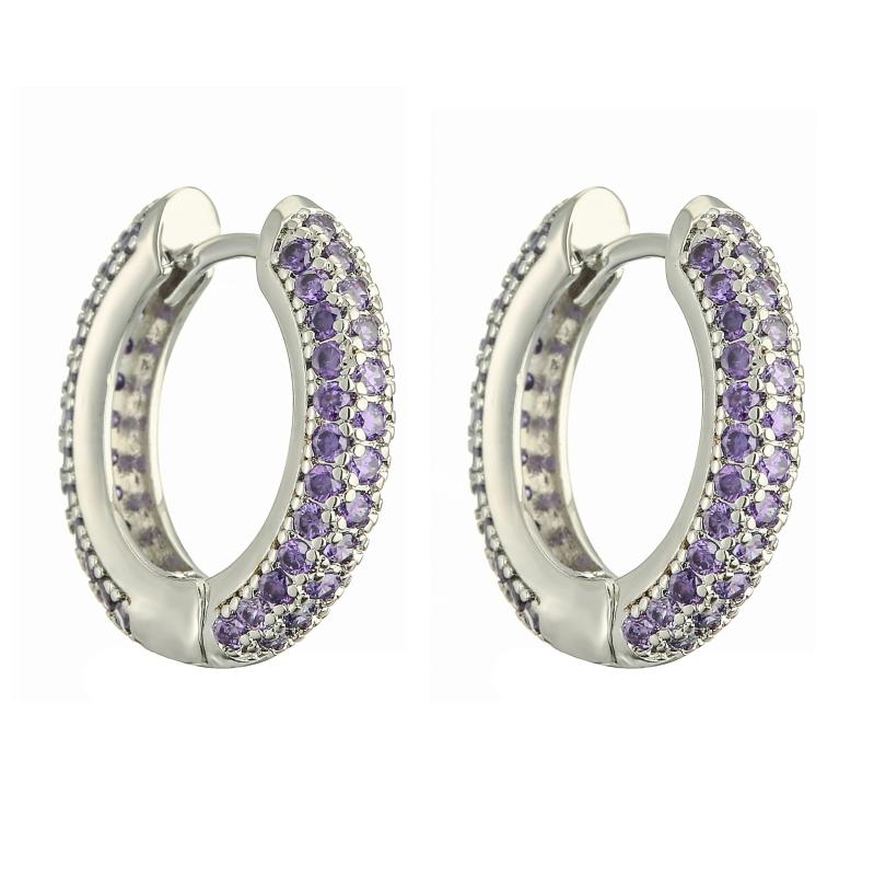 18k Plated CZ Zircon Huggie Earrings for Women