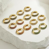 18k Plated CZ Zircon Huggie Earrings for Women