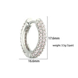 18k Plated CZ Zircon Huggie Earrings for Women