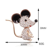 2pcs Rhinestone Mouse Brooch Alloy Mice Brooch