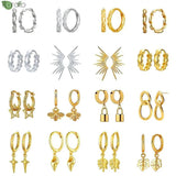 925 Silver Hoop Dangle Earrings for Women Girls