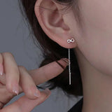 925 Silver Zircon Infinite Number Stud Earrings