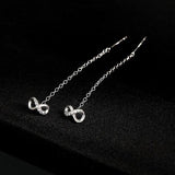 925 Silver Zircon Infinite Number Stud Earrings