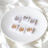 Stainless Steel Initials A-Z Stud Earrings CZ Mini Earrings
