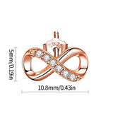 925 Silver Infinity Plated Stud Earring Zircon Gift Jewelry