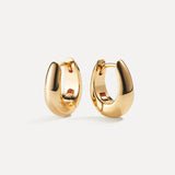 Gold-Plated Hoop Earrings for Women Classic Piercing Smooth Ear Buckle