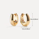 Gold-Plated Hoop Earrings for Women Classic Piercing Smooth Ear Buckle