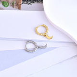 925 Silver Star/Moon Pendant Earrings, 18K Hoops
