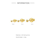 925 Sterling Silver Stud Earrings, Fine Jewelry Accessories