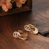 Kinel 585 Rose Zircon Drop Earrings Daily Fine Jewelry