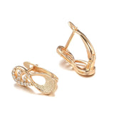 Kinel 585 Rose Zircon Drop Earrings Daily Fine Jewelry