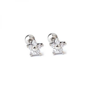 Crystal Zircon Chain Hoop Earrings for Women Flower Cartilage Stud Earring