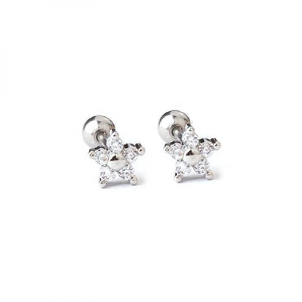Crystal Zircon Chain Hoop Earrings for Women Flower Cartilage Stud Earring