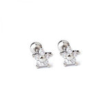 Crystal Zircon Chain Hoop Earrings for Women Flower Cartilage Stud Earring