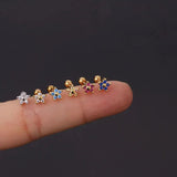 Crystal Zircon Chain Hoop Earrings for Women Flower Cartilage Stud Earring