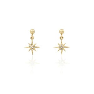 Gold-Plated CZ Zircon Moon Star Earrings Set