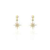 Gold-Plated CZ Zircon Moon Star Earrings Set