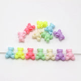 100 Mixed Pastel Acrylic Bear Beads 13X11mm