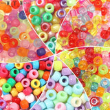 401Pcs Hair Beads Kit for Kids with Rainbow Beads and Elastic Bands