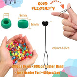 401Pcs Hair Beads Kit for Kids with Rainbow Beads and Elastic Bands
