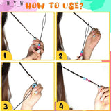 401Pcs Hair Beads Kit for Kids with Rainbow Beads and Elastic Bands