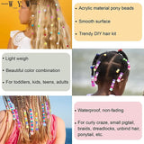 401Pcs Hair Beads Kit for Kids with Rainbow Beads and Elastic Bands