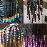 401Pcs Hair Beads Kit for Kids with Rainbow Beads and Elastic Bands