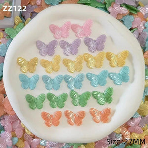 20pcs 27mm Colorful Butterfly Shaped Acrylic Beads Jewelry DIY Earrings Pendant