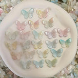 20pcs 27mm Colorful Butterfly Shaped Acrylic Beads Jewelry DIY Earrings Pendant