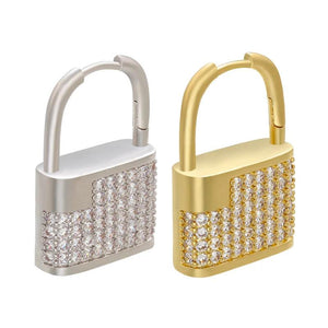 Lock CZ Crystal Hoop Earrings for Women
