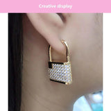Lock CZ Crystal Hoop Earrings for Women