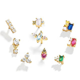 925 Silver Stud Earring Set Earrings For Women CZ 3 Piece Joias