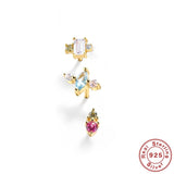 925 Silver Stud Earring Set Earrings For Women CZ 3 Piece Joias