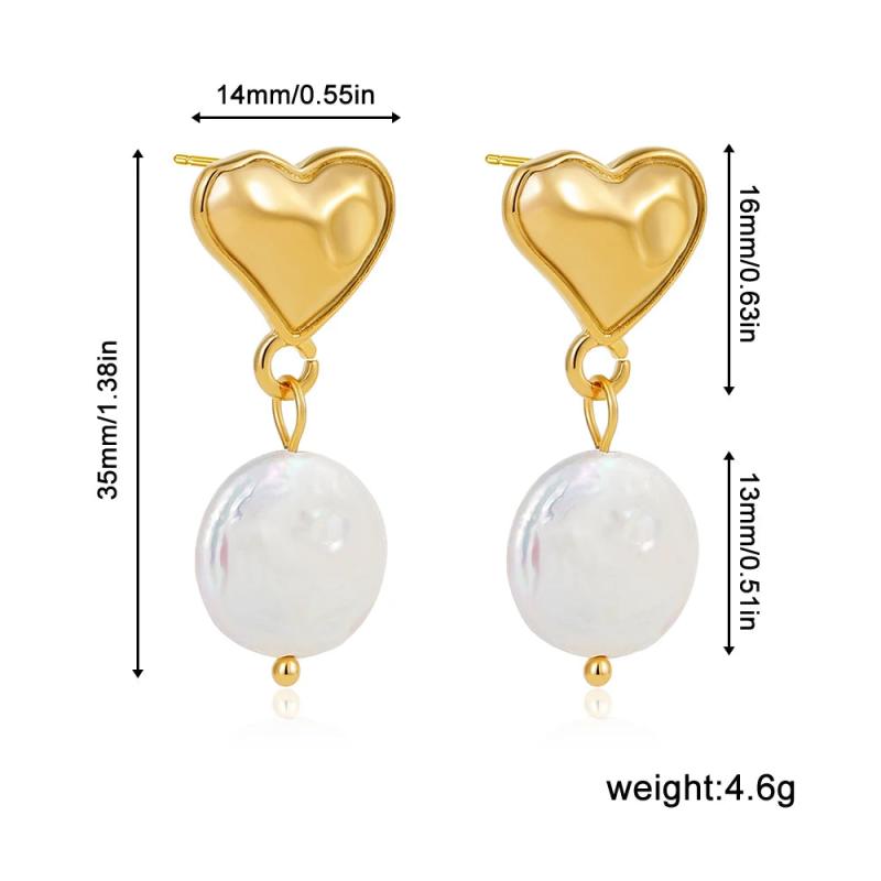 Minimalist Stainless Steel Heart Dangle Earrings