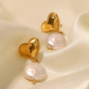Minimalist Stainless Steel Heart Dangle Earrings