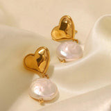 Minimalist Stainless Steel Heart Dangle Earrings