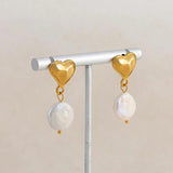 Minimalist Stainless Steel Heart Dangle Earrings