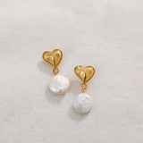 Minimalist Stainless Steel Heart Dangle Earrings