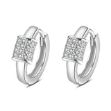 925 Silver Small Zircon Circle Hoop Earrings for Women