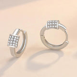 925 Silver Small Zircon Circle Hoop Earrings for Women