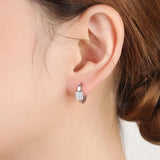 925 Silver Small Zircon Circle Hoop Earrings for Women